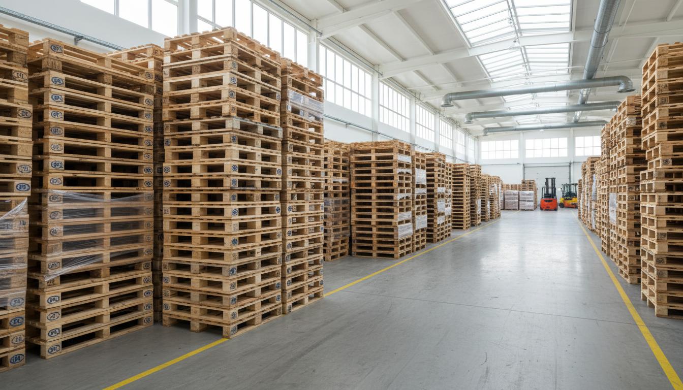 Europaletten Lager bei MS-Palettenhandel in Neuss